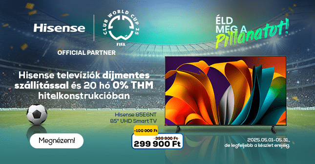 Hisense televíziók díjmentes szállítással és 20 hó 0% THM hitelkonstrukcióval