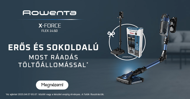 Rowenta X-Force Flex 14.60 rúdporszívó most ráadás töltőállomással