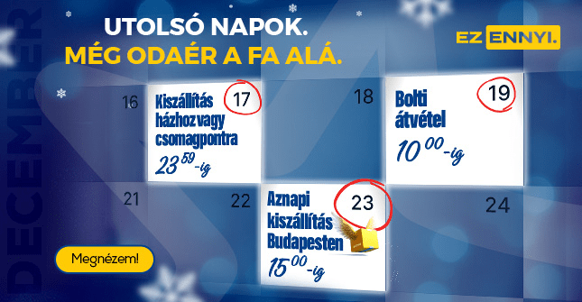 Utolsó napok. Még odaér a fa alá.