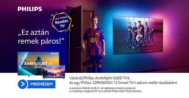Ez aztán a remek páros! Philips OLED TV-k ráadás televízióval