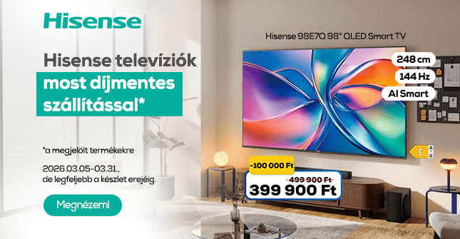 Hisense televíziók most díjmentes szállítással*