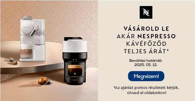 Vásárold le akár Nespresso kávéfőződ teljes árát!
