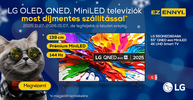 LG OLED, QNED, MiniLED televíziók most díjmentes szállítással*