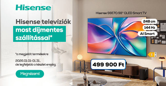 Hisense televíziók most díjmentes szállítással*