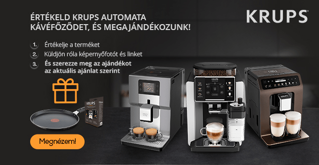 Értékeld Krups automata kávéfőződet, és megajándékozunk!