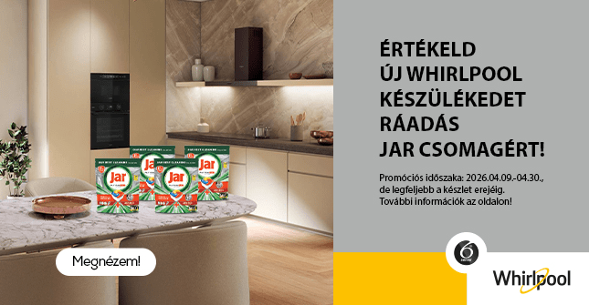Whirlpool mosogatógépek ráadás Jar kapszulával a készlet erejéig 04.30
