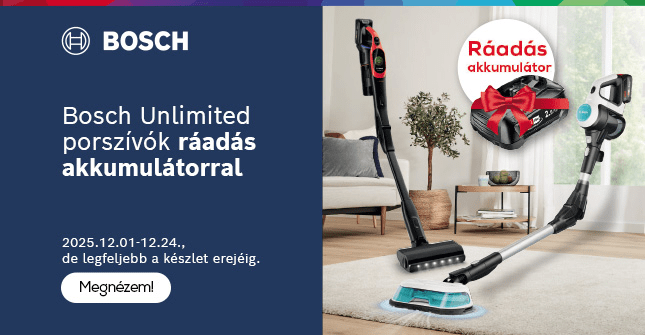 Bosch Unlimited porszívók ráadás akkumulátorral
