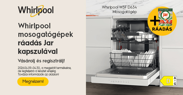 Whirlpool mosogatógépek ráadás JAR kapszulával. Vásárolj és regisztrálj! Ez ennyi.