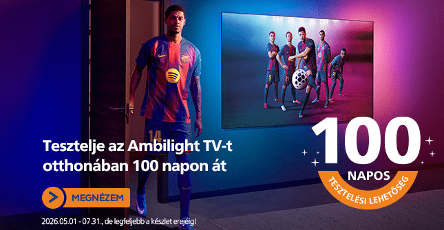 Tesztelje a Philips Ambilight TV-t otthonában 100 napon át