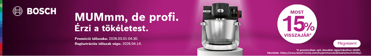 Bosch MUM robotgépekre 15% visszajár