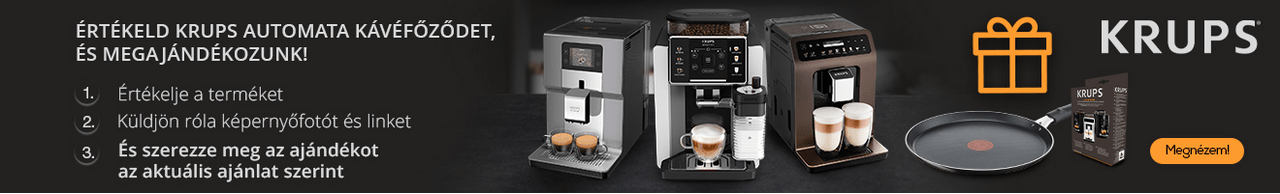 Értékeld Krups automata kávéfőződet, és megajándékozunk!