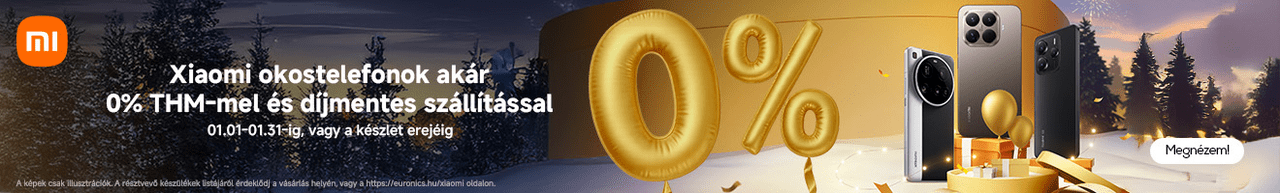 Xiaomi okostelefonok akár 0% THM-mel és díjmentes szállítással