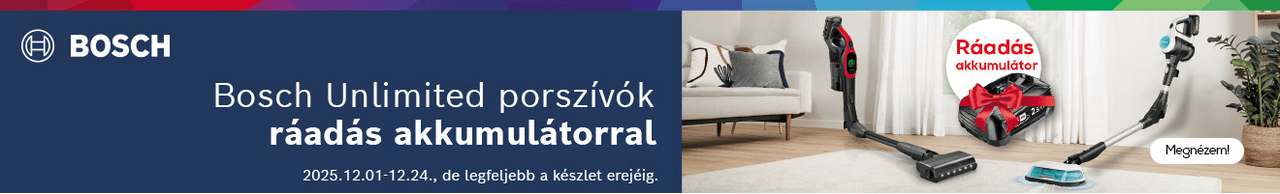 Bosch Unlimited porszívók ráadás akkumulátorral