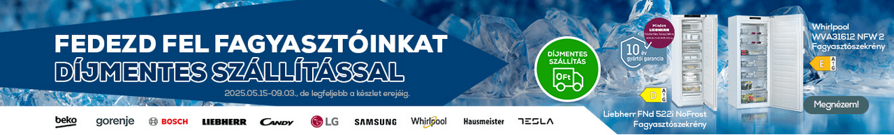 Fedezd fel fagyasztóinkat díjmentes szállítással