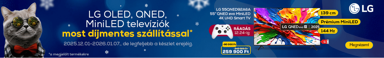 LG OLED, QNED, MiniLED televíziók most díjmentes szállítással*