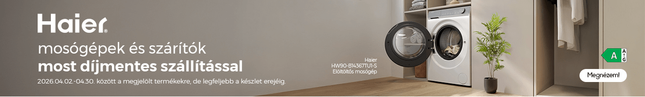 Haier mosógépek és szárítók most díjmentes szállítással