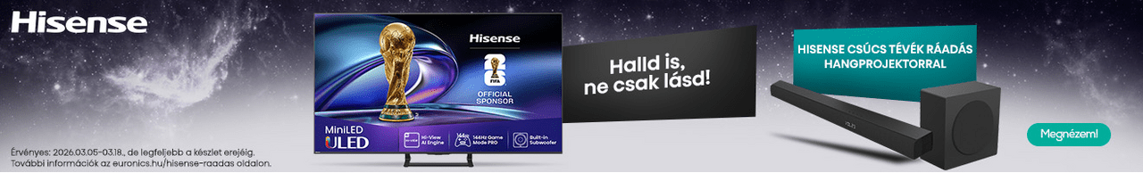 Halld is, ne csak lásd! Hisense csúcs TV-k ráadás hangprojektorral!