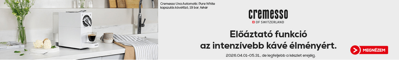 Előáztató funkció az intenzívebb kávé élményért.