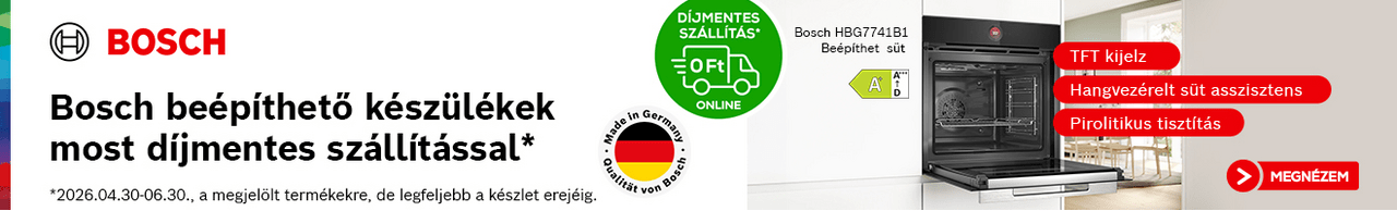 Bosch beépíthető készülékek most díjmentes szállítással