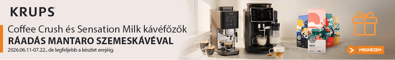 Coffee Crush és Sensation Milk kávéfőzők ráadás Mantaro szemeskávéval.