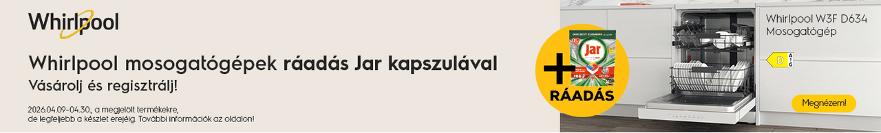 Whirlpool mosogatógépek ráadás Jar kapszulával a készlet erejéig 04.30