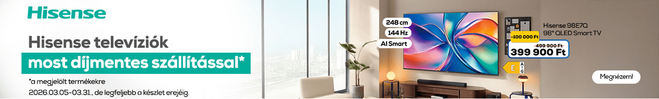 Hisense televíziók most díjmentes szállítással*