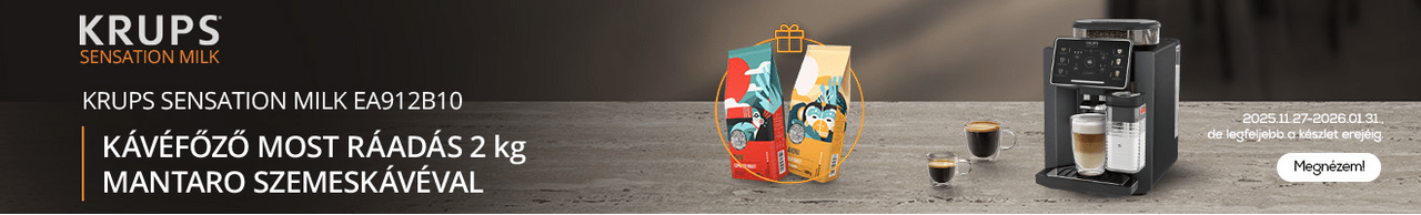 Krups Sensation Milk EA912B10 ráadás kávéval