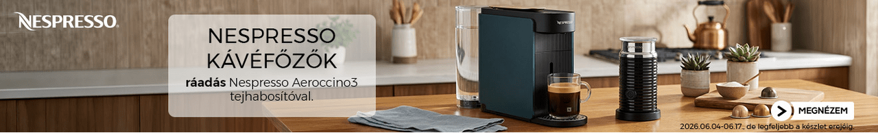 Nespresso kávéfőző ráadás tejhabosítóval 06.17