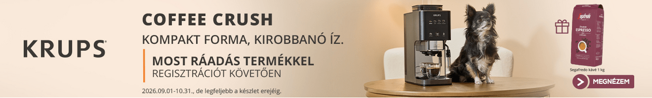 Krups Coffee Crush most ráadás szemeskávéval regisztráció után