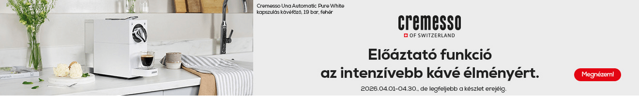 Előáztató funkció az intenzívebb kávé élményért.