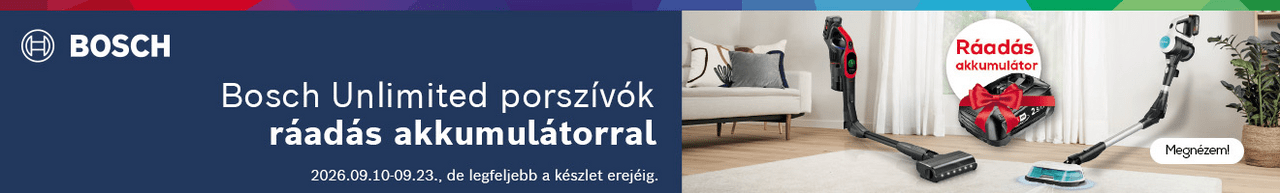 Bosch Unlimited porszívók ráadás akkumulátorral