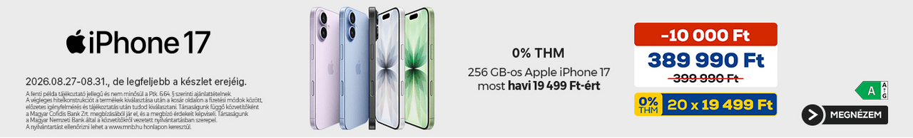 iPhone 17 0% THM ajánlattal