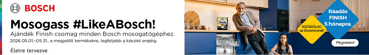 Bosch mosogatók ráadás Finish kapszulával 5 hónapra