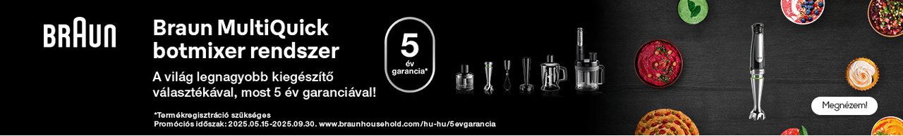 5 év garancia a Braun háztartási termékeire