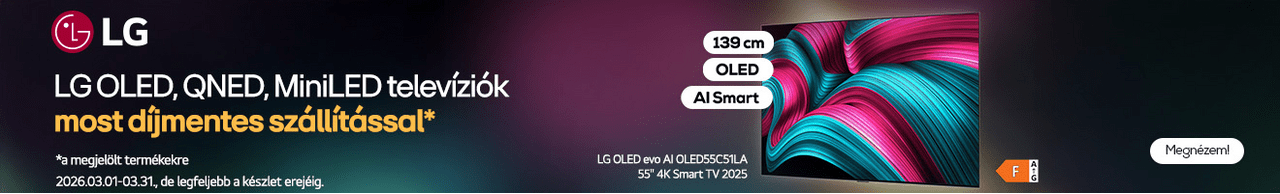 LG OLED, QNED, MiniLED televíziók most díjmentes szállítással*