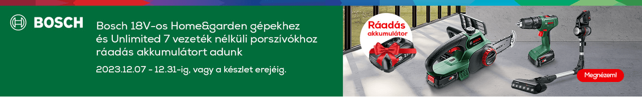 Bosch 18V-s Home&Garden gépekhez ráadás akkumulátort adunk