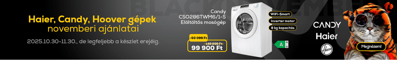 Haier/ Candy/ Hoover gépek novemberi ajánlatai
