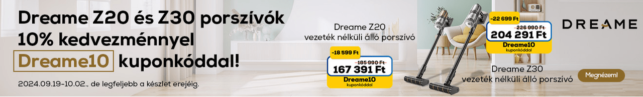 Dreame Z20 és Z30 porszívók 10% kuponkedvezménnyel!