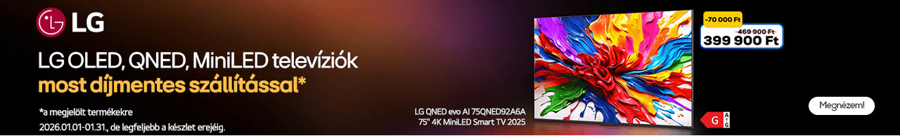 LG OLED, QNED, MiniLED televíziók most díjmentes szállítással*