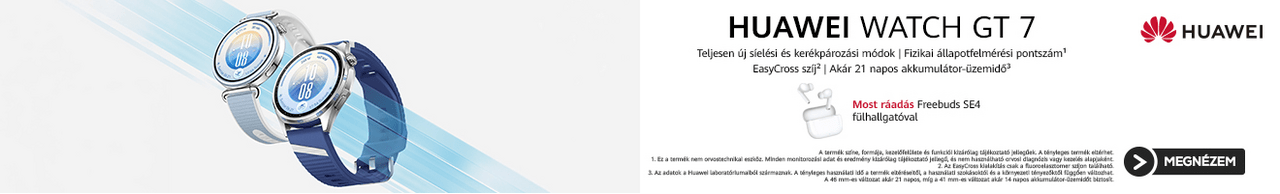 Huawei Watch GT 7 ráadás füllhallgatóval