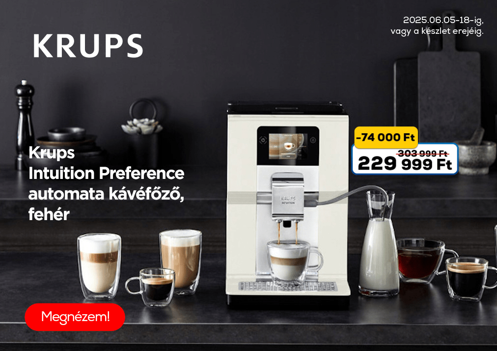 Krups Intuition Preference automata kávéfőző, fehér