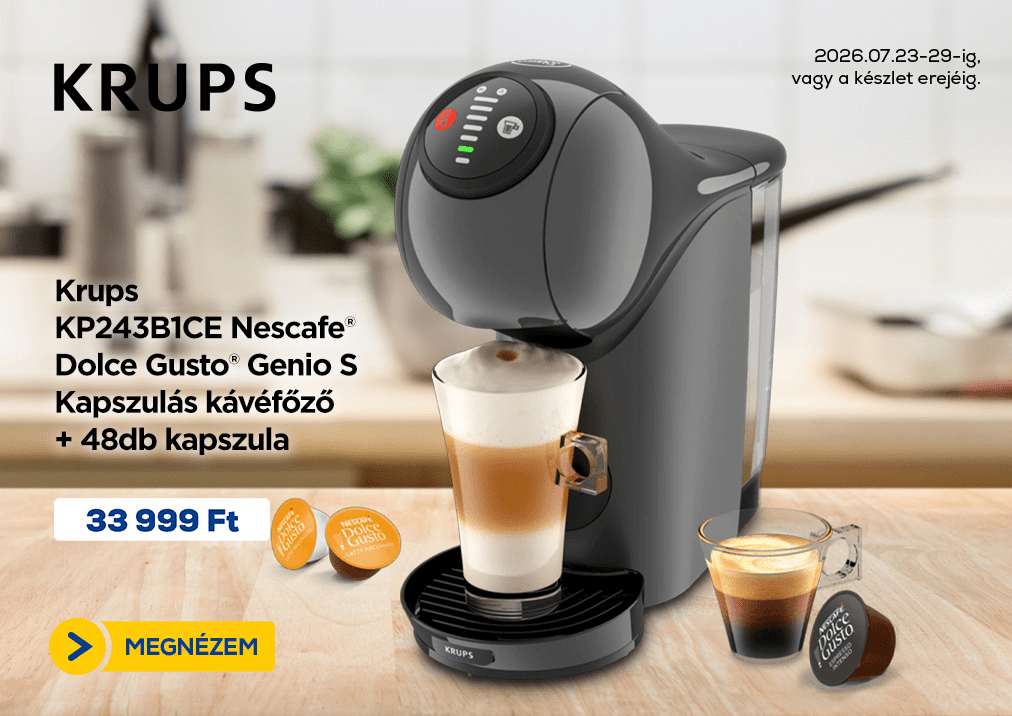 Krups KP243B1CE Nescafe® Dolce Gusto® Genio S Kapszulás kávéfőző + 48db kapszula
