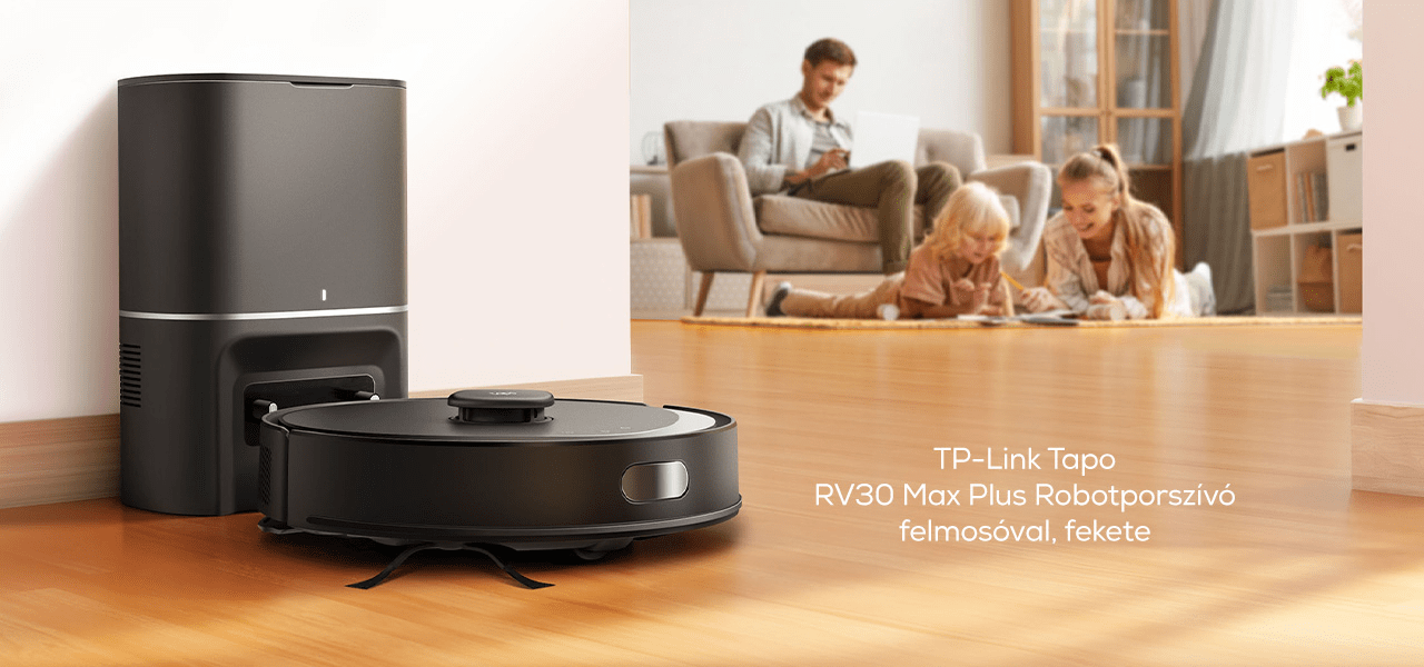 TP-Link Tapo RV30 Max Plus Robotporszívó felmosóval, fekete