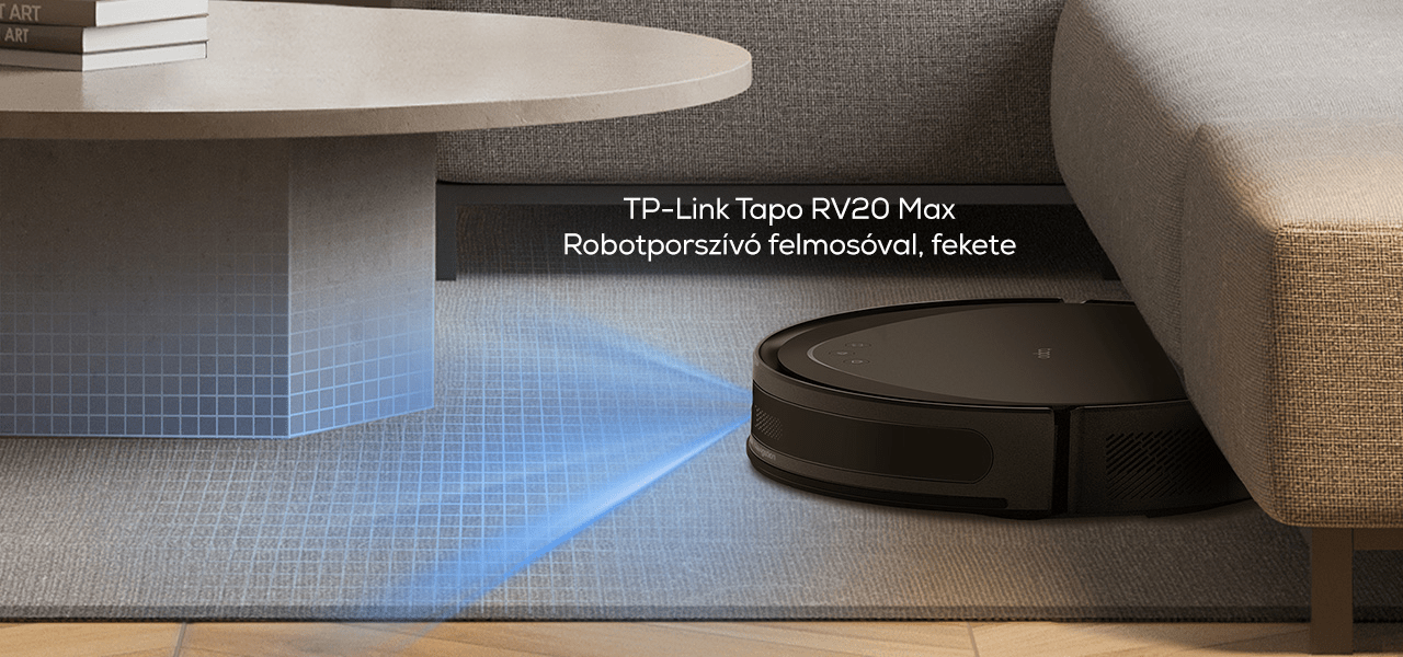 TP-Link Tapo RV20 Max Robotporszívó felmosóval, fekete