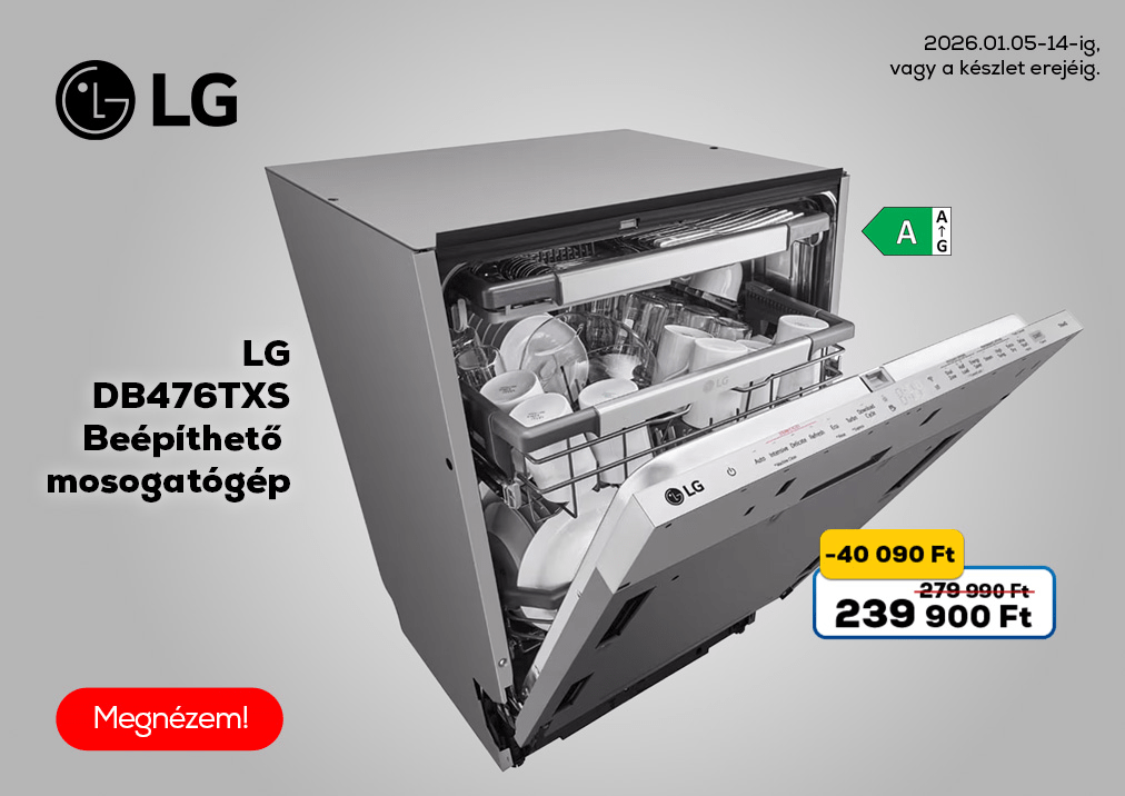 LG DB476TXS Beépíthető mosogatógép