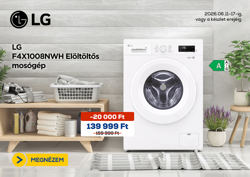 LG F4X1008NWH Elöltöltős mosógép