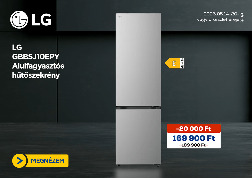 LG GBBSJ10EPY Alulfagyasztós hűtőszekrény