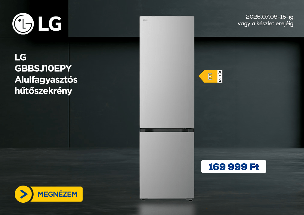 LG GBBSJ10EPY Alulfagyasztós hűtőszekrény