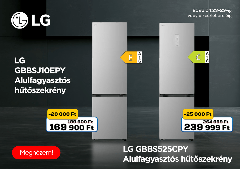 LG GBBS525CPY Alulfagyasztós hűtőszekrény