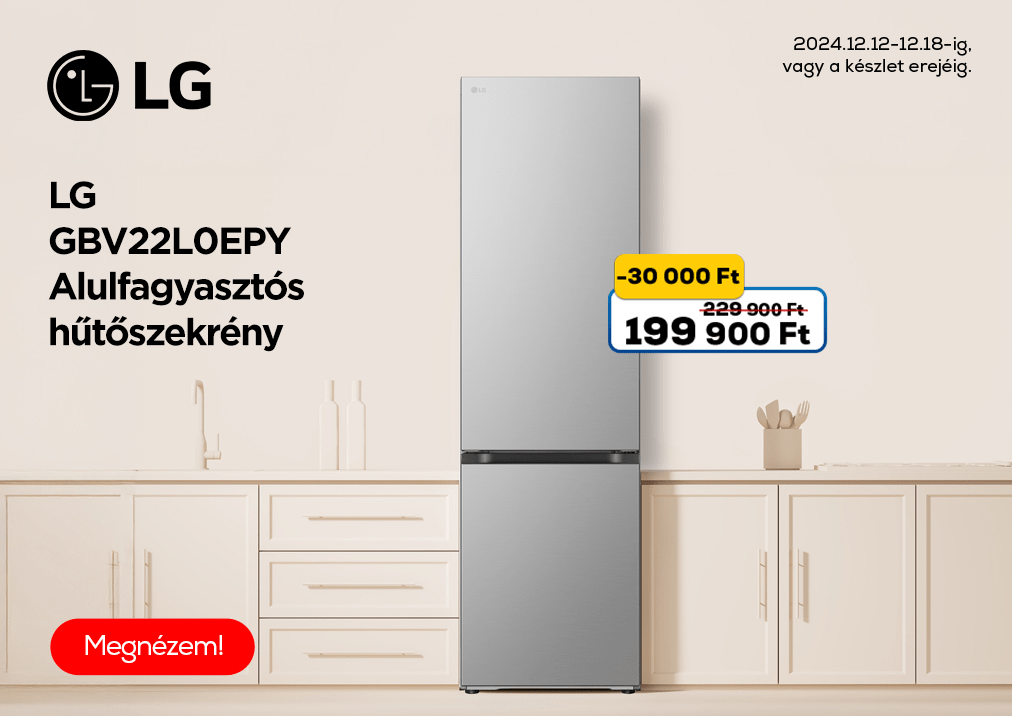 LG GBV22L0EPY Alulfagyasztós hűtőszekrény